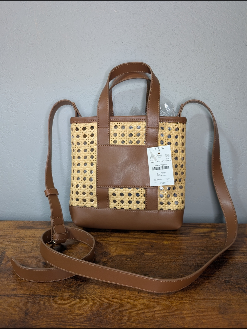 NWT J. Crew Mini Crossbody Tote - Picture 3 of 4